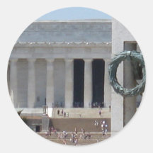 Lincoln Memorial photo view from WWII memeorial Round Stickers