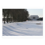 lincoln memorial snow post card