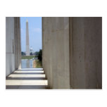 lincoln memorial washington monument postcard