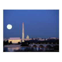 Lincoln Memorial, Washington Monument, US Post Card