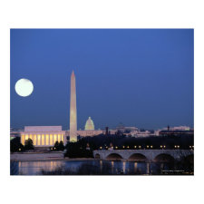 Lincoln Memorial, Washington Monument, US Poster