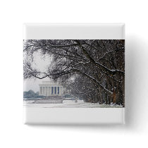 lincoln memorial winter snow pinback buttons
