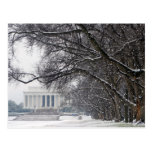 lincoln memorial winter snow postcards