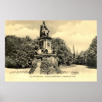 Lincoln Monument, Fairmount Park, 1906 Vintage print