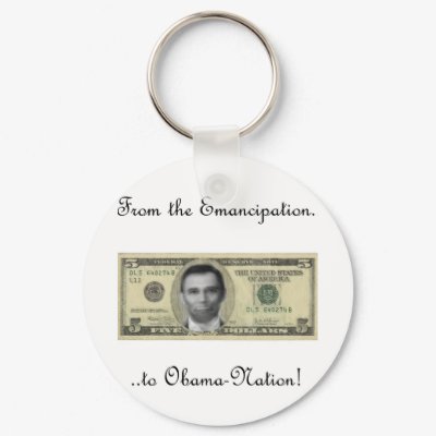 Lincoln/Obama Connection Keychain by EcoTees