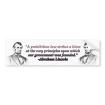 Lincoln on Prohibition bumper stickers