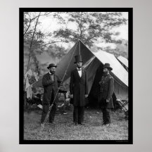 Lincoln, Pinkerton, and McClernand 1862 Print