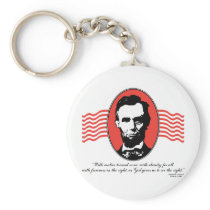 Lincoln Second Inaugural Address Quote Keychains