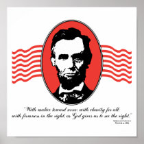 Lincoln Second Inaugural Address Quote Poster