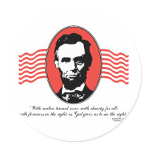 Lincoln Second Inaugural Address Quote Stickers
