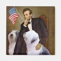 Lincoln - Two Old English Sheepdogs Magnet