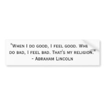 Lincoln's Religion Bumper Sticker