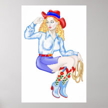 Linda Flowers Boots Poster