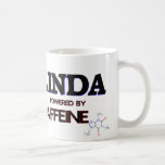 Linda powered by caffeine coffee mug
