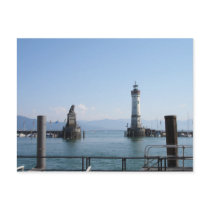 Lindau harbour lighthouse and lion postcards
