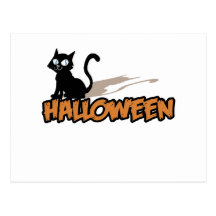 Lindo, "gato negro de Halloween " Tarjetas Postales