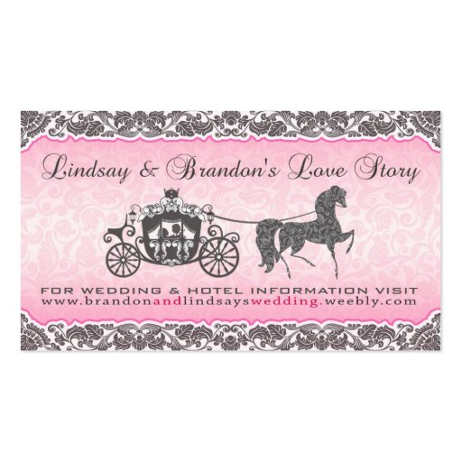 Lindsay & Brandon Rose & Carriage Wedding Design Business Card Templates