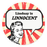Lindsay is Linnocent stickers