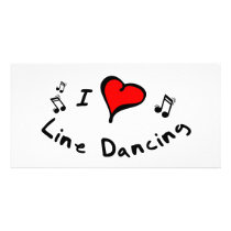 Line Dancing I Heart-Love Gift photo cards