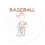 Line Drawing Baseball Sticker