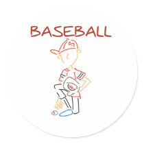 Line Drawing Baseball stickers
