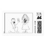 Line Drawing Bride And Groom Postage Stamps Line Drawing Bride And Groom Postage Stamps