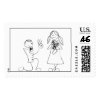Line Drawing Bride And Groom Postage Stamps