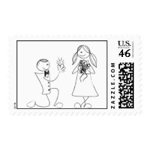 Line Drawing Bride And Groom Stamps