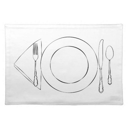Line Drawing Place Setting Placemat Zazzle
