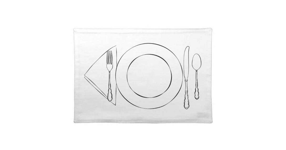 Line Drawing Place Setting Placemat Zazzle