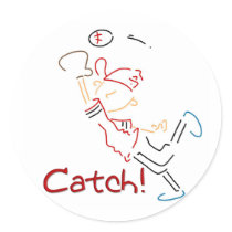 Line Drawn Baseball Catch stickers