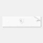 Line Heart+Rose Bumper Sticker