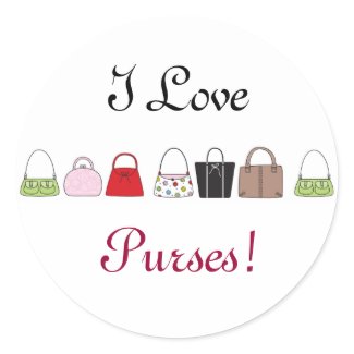 Line of Purses - I Love Purses! Stickers sticker