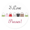 Line of Purses - I Love Purses! Stickers