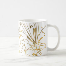 curvilinear, linear, art, design, abstract, flourish, gold, gift, gifts, mug, mugs, Caneca com design gráfico personalizado