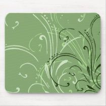 curvilinear, linear, art, design, abstract, flourish, green, gift, gifts, mousepad, mousepads, Mouse pad com design gráfico personalizado