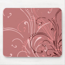 flourish, design, abstract, linear, curvilinear, mousepad, mousepads, red, pink, burgundy, magenta, Mouse pad with custom graphic design