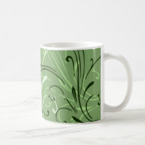 curvilinear, linear, art, design, abstract, flourish, green, gift, gifts, mug, mugs, Krus med brugerdefineret grafisk design