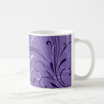 curvilinear, linear, art, design, abstract, flourish, purple, lavendar, gift, gifts, mug, mugs, glassware, Caneca com design gráfico personalizado