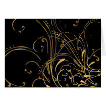 curvilinear, linear, art, design, abstract, flourish, black, gold, gift, gifts, greeting, card, note, cards, Cartão com design gráfico personalizado