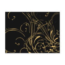 curvilinear, linear, art, design, abstract, flourish, black, gold, gift, gifts, postcard, postcards, Postcard with custom graphic design