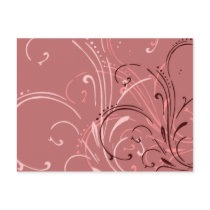 curvilinear, linear, art, design, abstract, flourish, red, pink, burgundy, magenta, postcard, postcards, Postcard with custom graphic design
