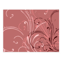 curvilinear, linear, art, design, abstract, flourish, red, pink, burgundy, magenta, postcard, postcards, Cartão postal com design gráfico personalizado