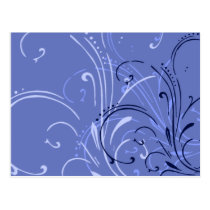 curvilinear, linear, art, design, abstract, flourish, blue, gift, gifts, postcard, Postcard with custom graphic design