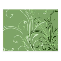 curvilinear, linear, art, design, abstract, flourish, green, gift, gifts, postcard, postcards, Postcard with custom graphic design