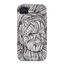 Líneas retrato de Frida Kahlo iPhone 4 Funda