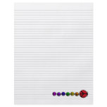 Lined Binder Paper 8.5"x11" Ladybug Peace Rainbow flyers