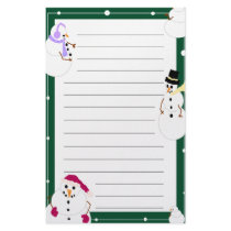 Lined Christmas Snowmen Holiday Stationery