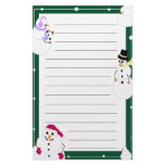 Lined Christmas Snowmen Holiday Stationery
