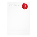 Lined Elegant Monogram Wax Personal Stationery stationery